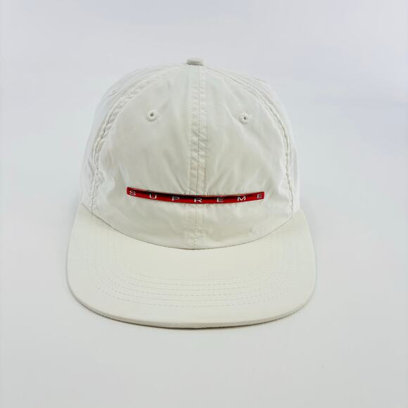 Supreme Hat Cap Clip Back One Size White Red NY USA Mens - Picture 1 of 7